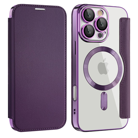 Capa MagSafe para Samsung Galaxy A17 5G, Techsuit, SmartMag Book, Roxo