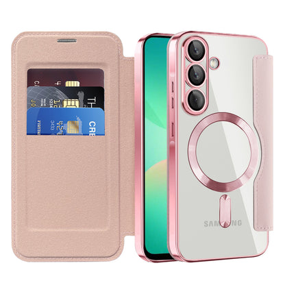 Capa MagSafe para Samsung Galaxy A26 A266, Techsuit, SmartMag Book, Rosa