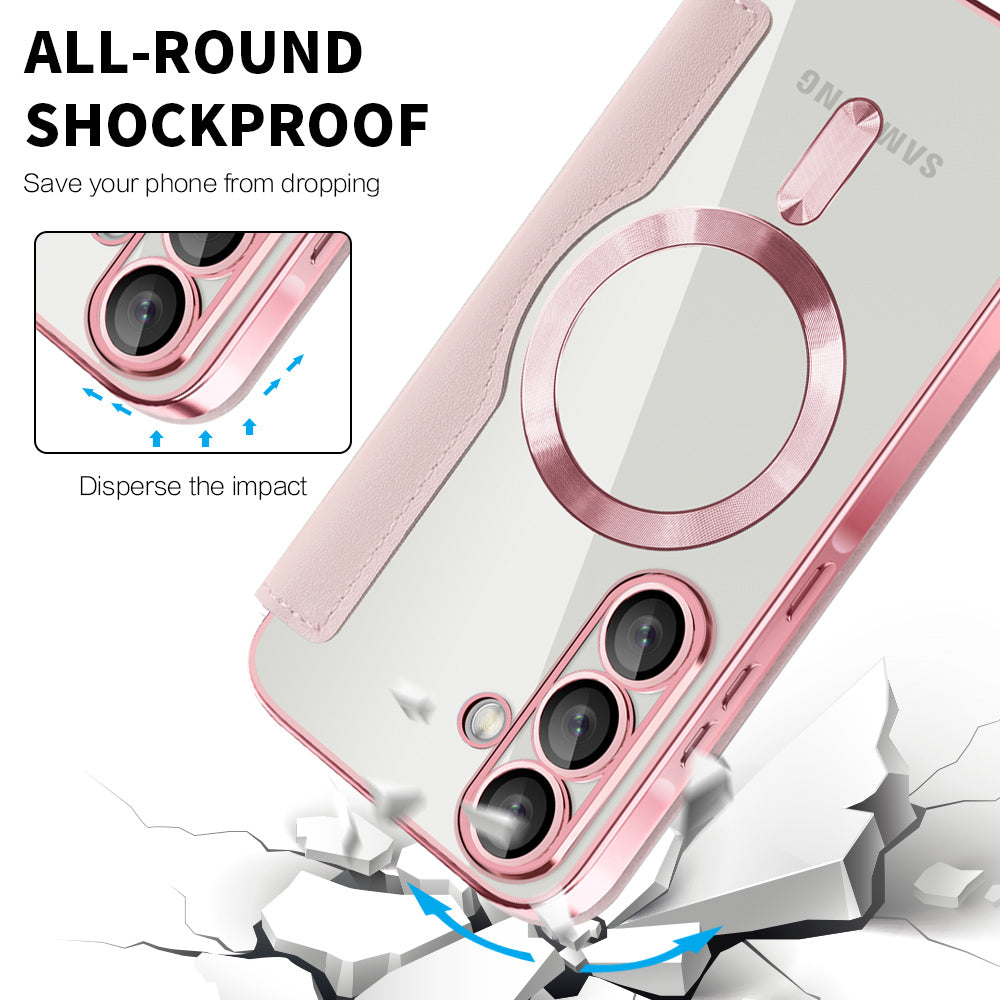 Capa MagSafe para Samsung Galaxy A26 A266, Techsuit, SmartMag Book, Rosa