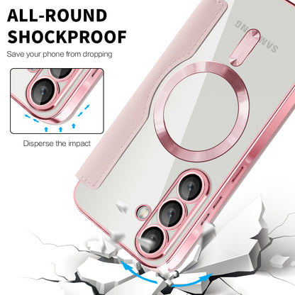 Capa MagSafe para Samsung Galaxy A26 A266, Techsuit, SmartMag Book, Rosa