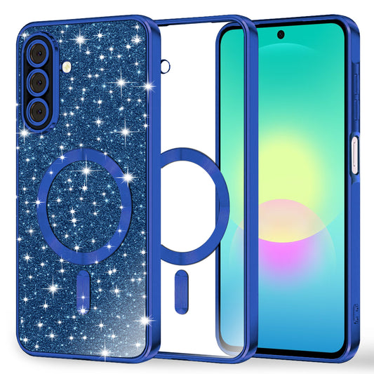 Capa MagSafe para Samsung Galaxy A27 5G, Techsuit, Luxury Glitter, Azul Escuro
