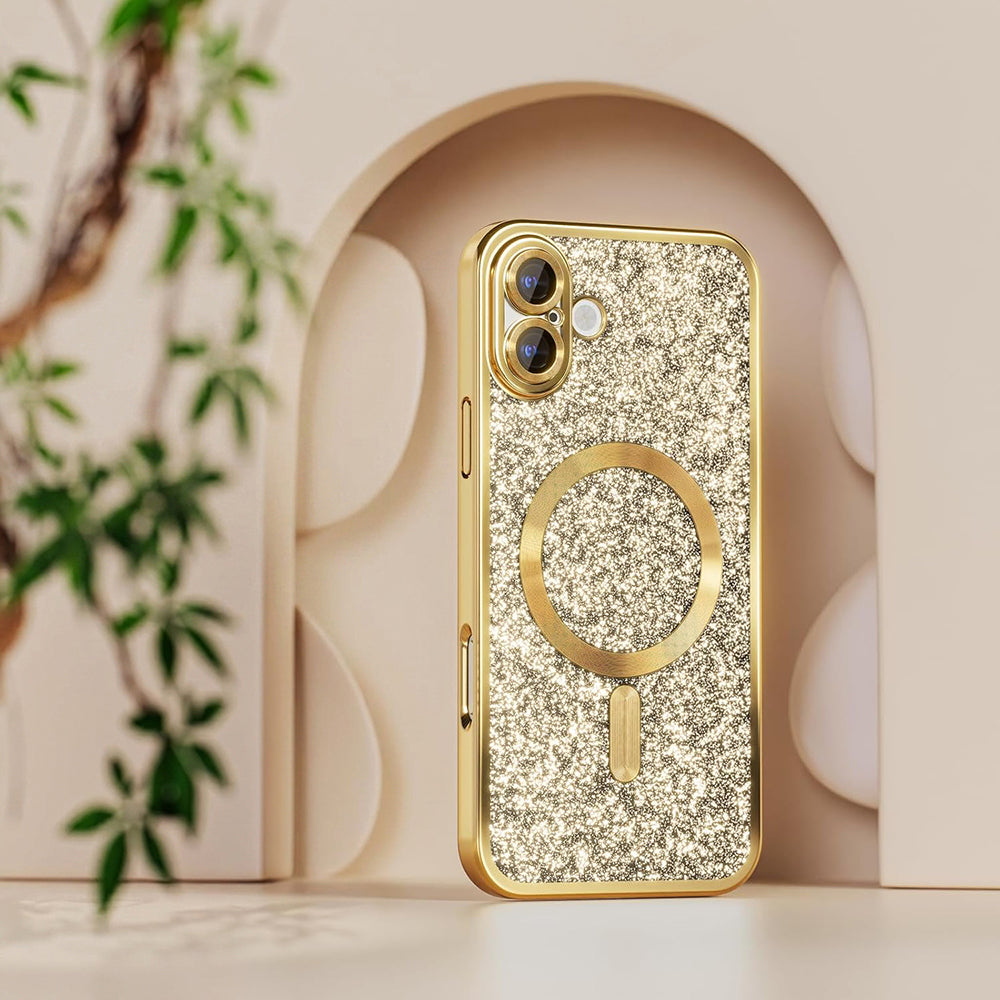 Capa MagSafe para Samsung Galaxy A27 5G, Techsuit, Luxury Glitter, Dourada