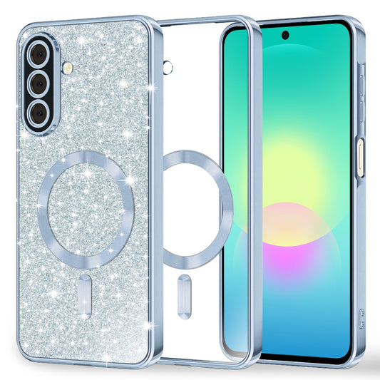 Capa MagSafe para Samsung Galaxy A27 5G, Techsuit, Luxury Glitter, Azul