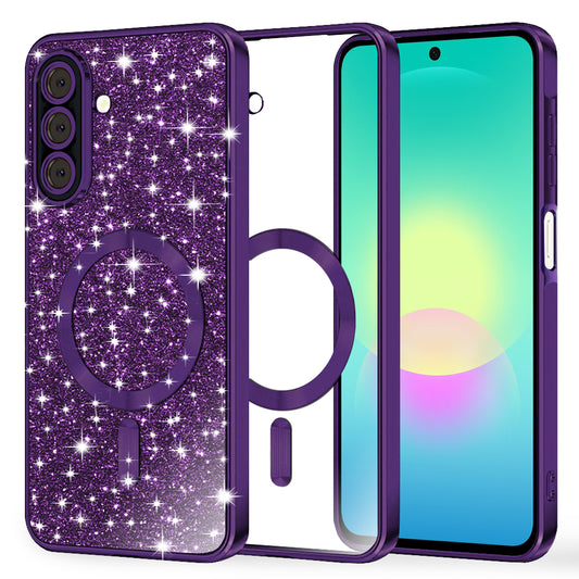 Capa MagSafe para Samsung Galaxy A27 5G, Techsuit, Luxury Glitter, Roxo Escuro