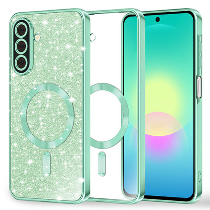 Capa MagSafe para Samsung Galaxy A27 5G, Techsuit, Luxury Glitter, Verde Claro