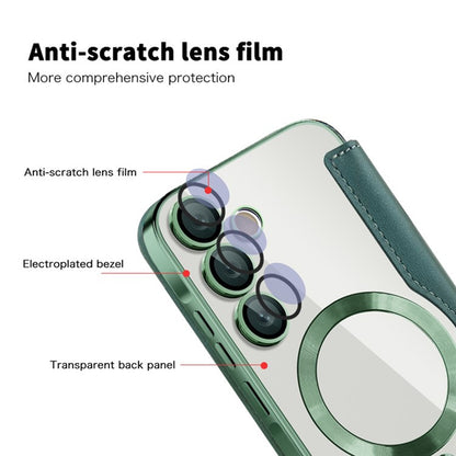 Capa MagSafe para Samsung Galaxy A35 5G A356, Techsuit, SmartMag Book, Verde
