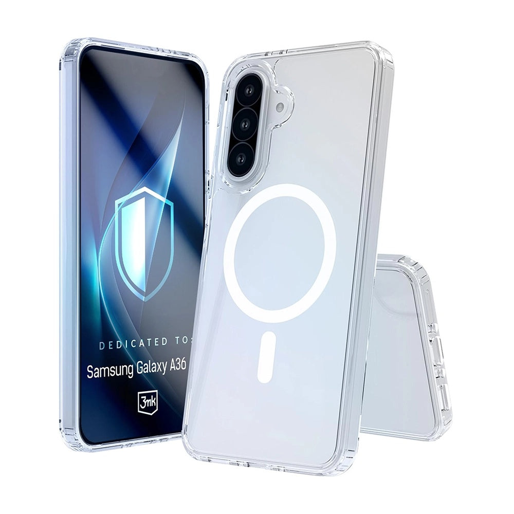Capa MagSafe para Samsung Galaxy A36 A366, 3MK, Armor MagCase, Transparente