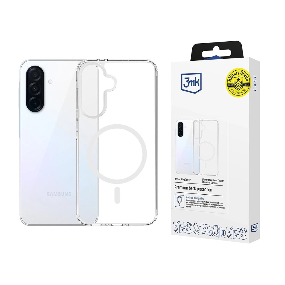 Capa MagSafe para Samsung Galaxy A36 A366, 3MK, Armor MagCase, Transparente