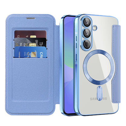 Capa MagSafe para Samsung Galaxy A36 A366, Techsuit, SmartMag Book, Azul