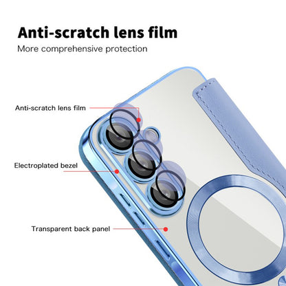 Capa MagSafe para Samsung Galaxy A36 A366, Techsuit, SmartMag Book, Azul