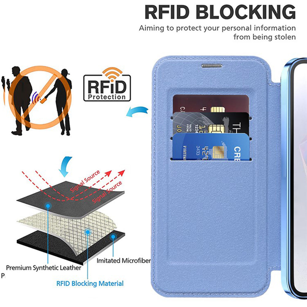 Capa MagSafe para Samsung Galaxy A36 A366, Techsuit, SmartMag Book, Azul