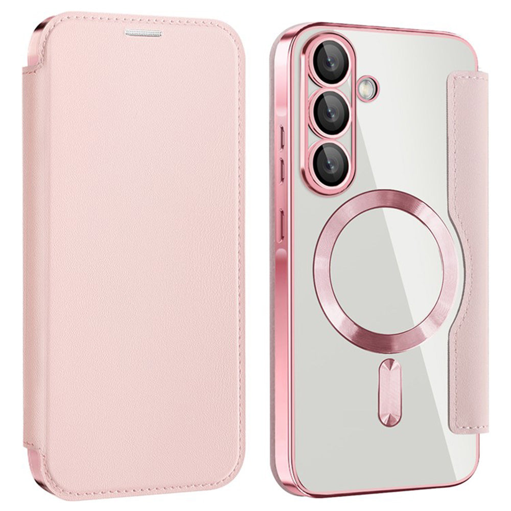 Capa MagSafe para Samsung Galaxy A36 A366, Techsuit, SmartMag Book, Rosa