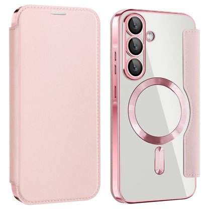 Capa MagSafe para Samsung Galaxy A36 A366, Techsuit, SmartMag Book, Rosa
