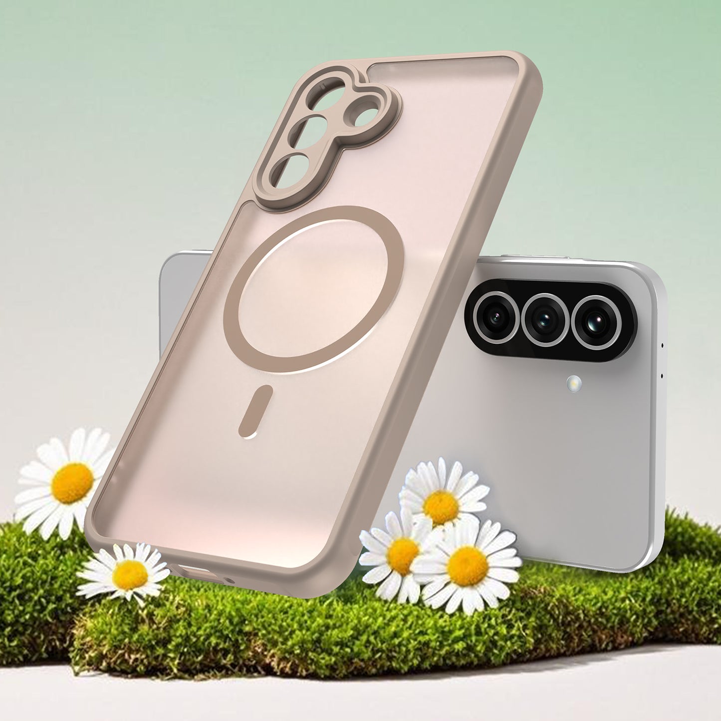 Capa MagSafe para Samsung Galaxy A37 5G, Techsuit, HaloFrost II, Dourada