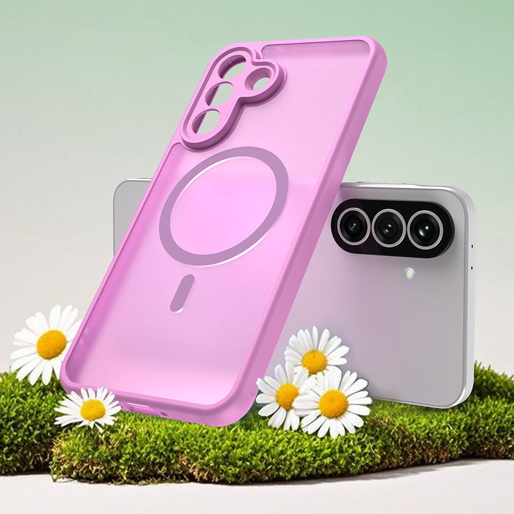 Capa MagSafe para Samsung Galaxy A37 5G, Techsuit, HaloFrost II, Rosa