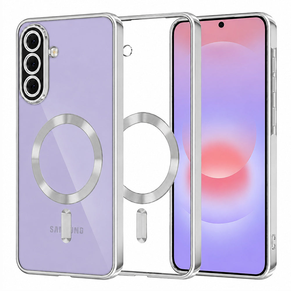 Capa MagSafe para Samsung Galaxy A37 5G, Techsuit, Luxury Crystal, Prateada