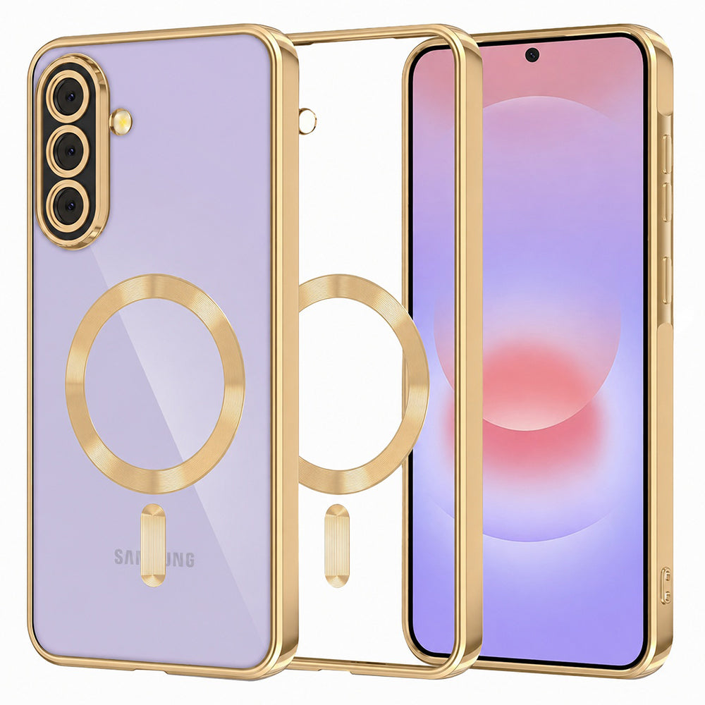 Capa MagSafe para Samsung Galaxy A37 5G, Techsuit, Luxury Crystal, Dourada