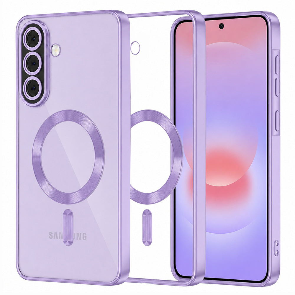 Capa MagSafe para Samsung Galaxy A37 5G, Techsuit, Luxury Crystal, Roxo Claro