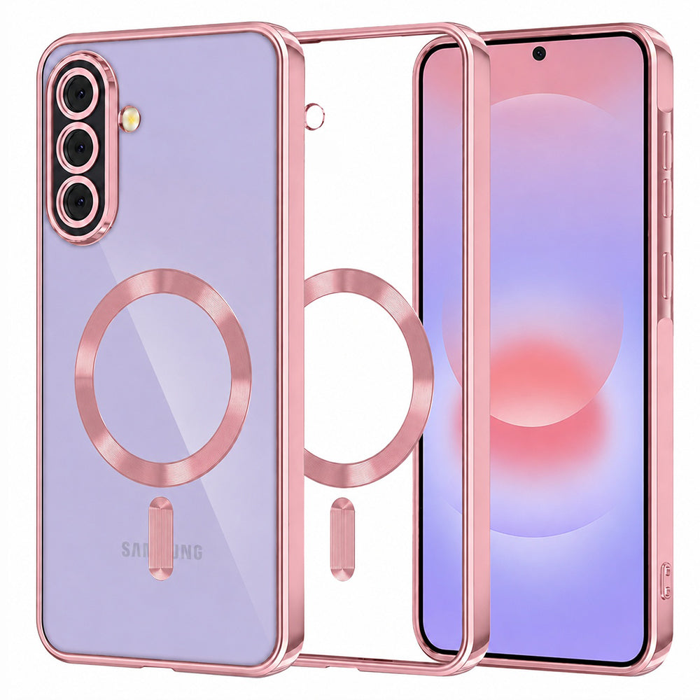 Capa MagSafe para Samsung Galaxy A37 5G, Techsuit, Luxury Crystal, Rosa