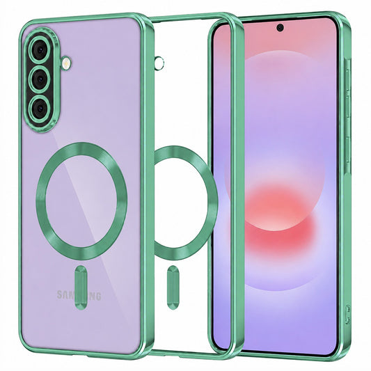 Capa MagSafe para Samsung Galaxy A37 5G, Techsuit, Luxury Crystal, Verde Claro