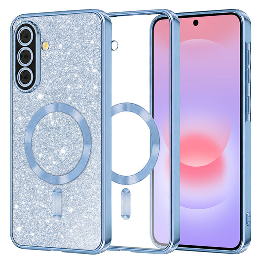 MagSafe Case for Samsung Galaxy A37 5G, Techsuit, Luxury Glitter, Blue