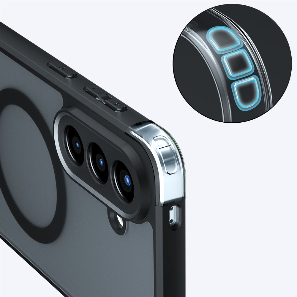 Capa MagSafe para Samsung Galaxy A37 5G, Techsuit, PureFrost, Preta Fosca