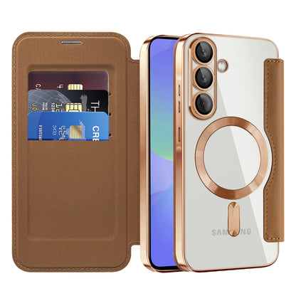 Capa MagSafe para Samsung Galaxy A37 5G, Techsuit, SmartMag Book, Castanho