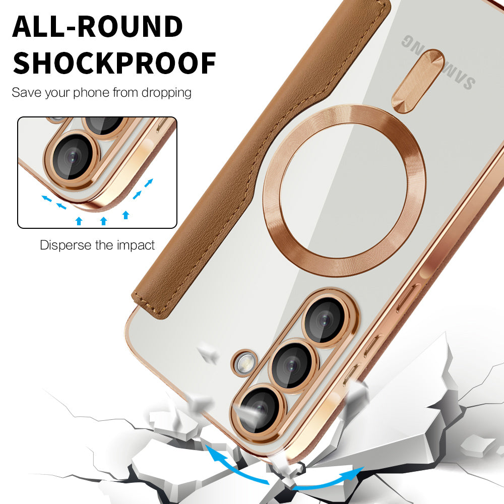 Capa MagSafe para Samsung Galaxy A37 5G, Techsuit, SmartMag Book, Castanho