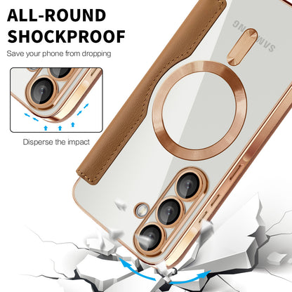 Capa MagSafe para Samsung Galaxy A37 5G, Techsuit, SmartMag Book, Castanho