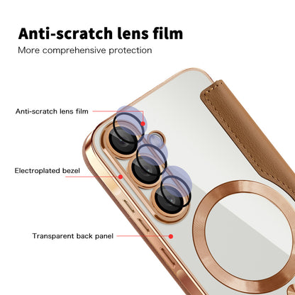 Capa MagSafe para Samsung Galaxy A37 5G, Techsuit, SmartMag Book, Castanho