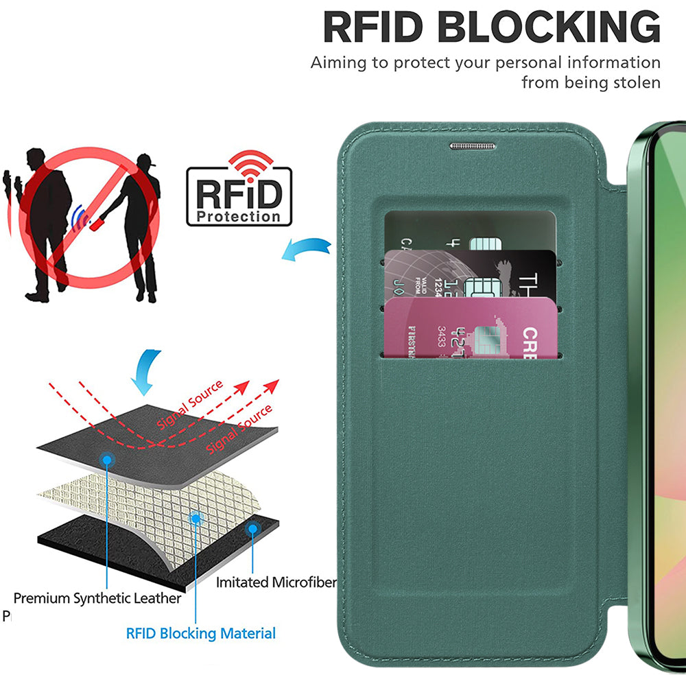 Capa MagSafe para Samsung Galaxy A37 5G, Techsuit, SmartMag Book, Verde