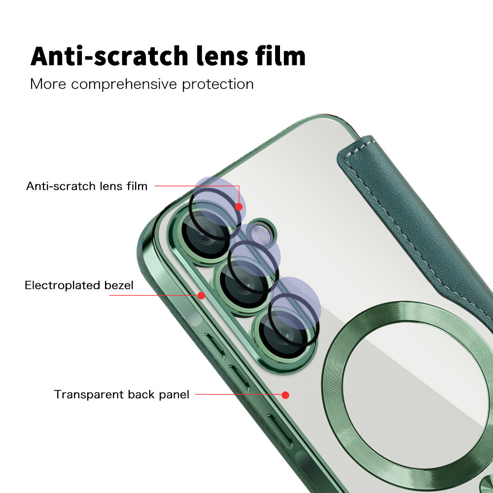 Capa MagSafe para Samsung Galaxy A37 5G, Techsuit, SmartMag Book, Verde