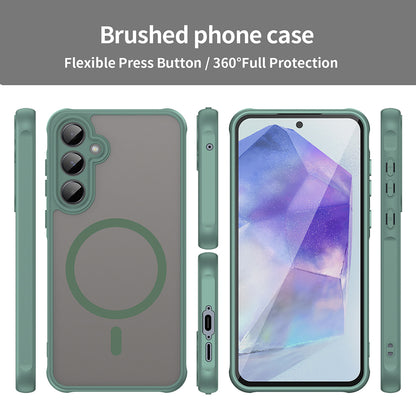 Capa MagSafe para Samsung Galaxy A55 5G A556, Techsuit, HaloFrost II, Verde