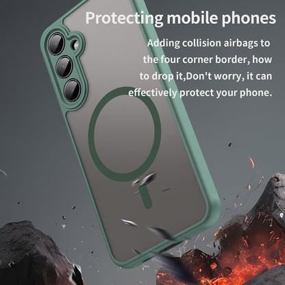 Capa MagSafe para Samsung Galaxy A55 5G A556, Techsuit, HaloFrost II, Verde