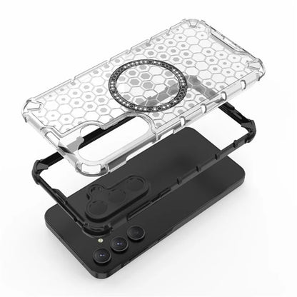 MagSafe Case for Samsung Galaxy A55 5G A556, Techsuit, HoneyComb Shield, White