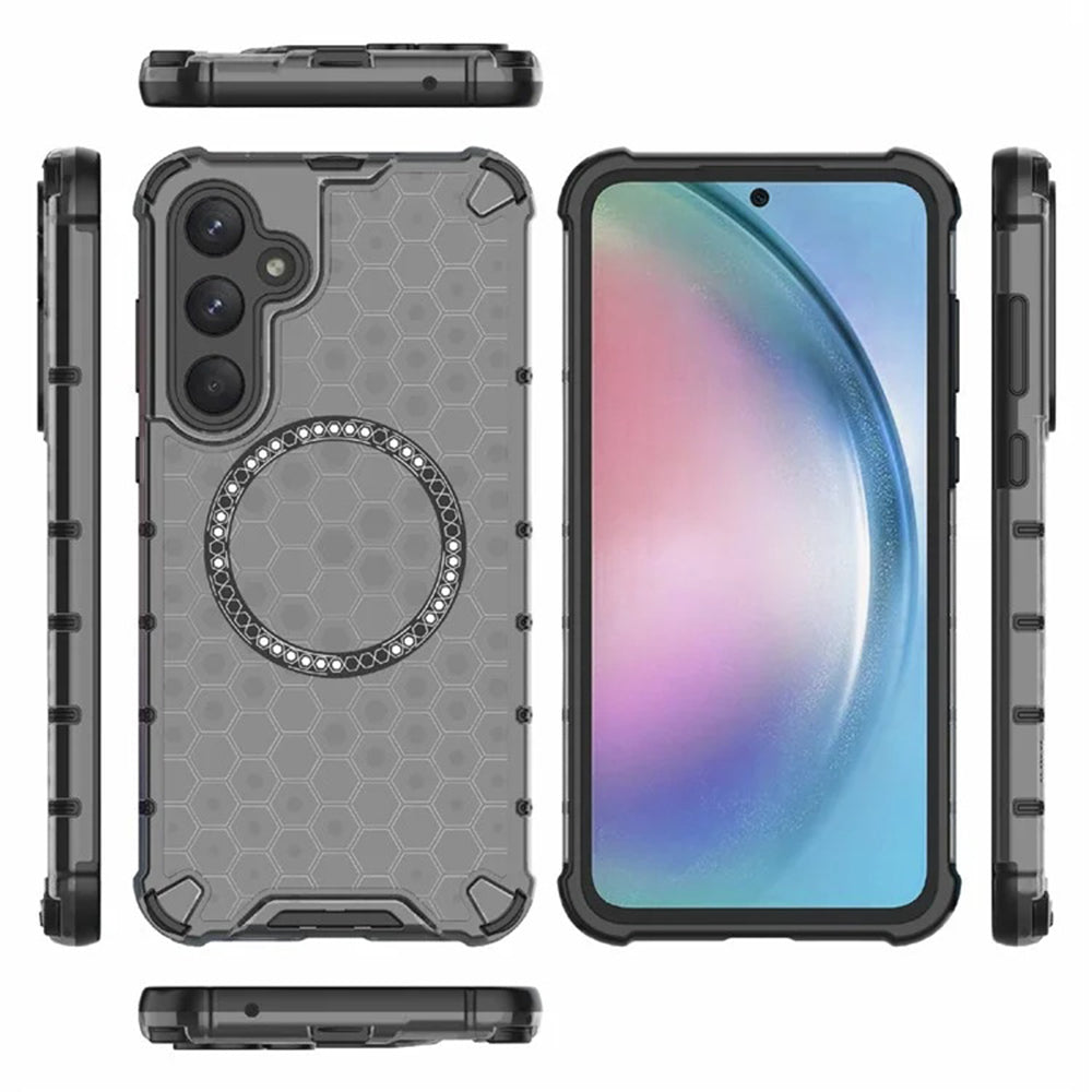 Capa MagSafe para Samsung Galaxy A55 5G A556, Techsuit, HoneyComb Shield, Preta