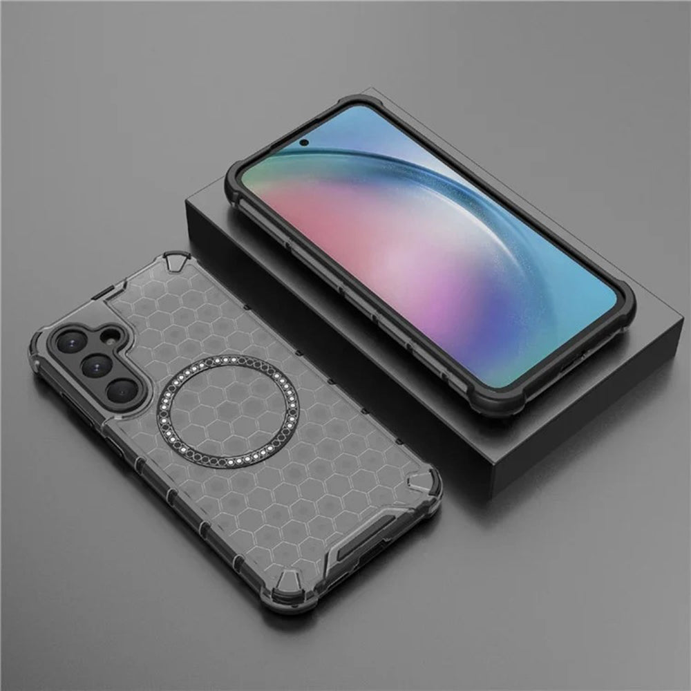 Capa MagSafe para Samsung Galaxy A55 5G A556, Techsuit, HoneyComb Shield, Preta