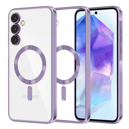 Capa MagSafe para Samsung Galaxy A55 5G A556, Techsuit, Luxury Crystal, Roxo Claro