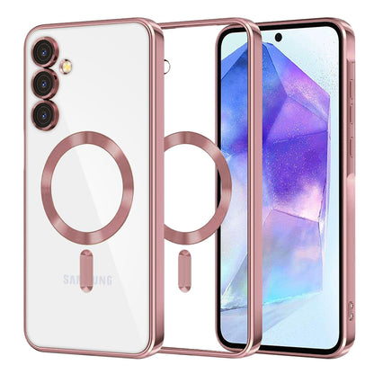 Capa MagSafe para Samsung Galaxy A55 5G A556, Techsuit, Luxury Crystal, Rosa
