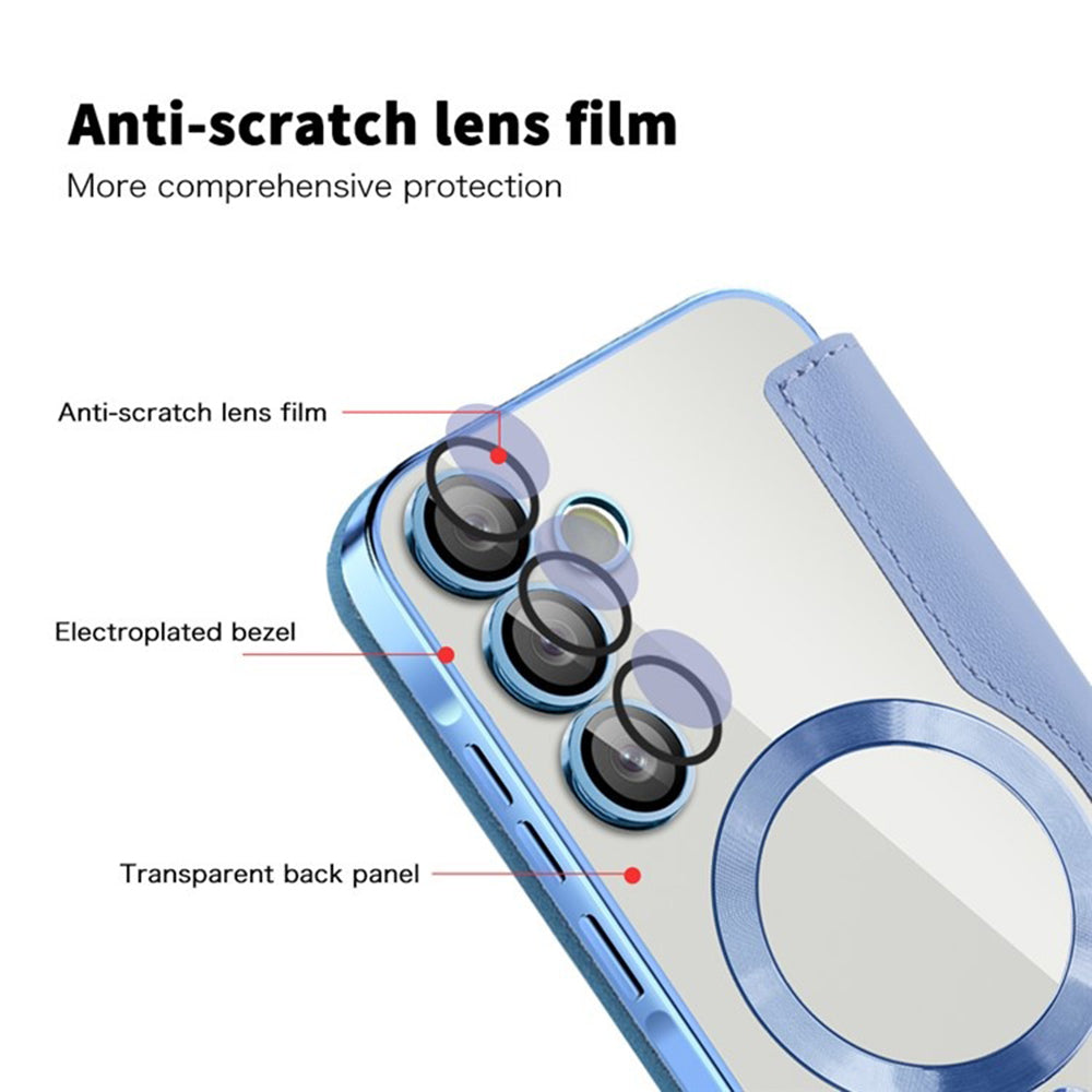 Capa MagSafe para Samsung Galaxy A55 5G A556, Techsuit, SmartMag Book, Azul