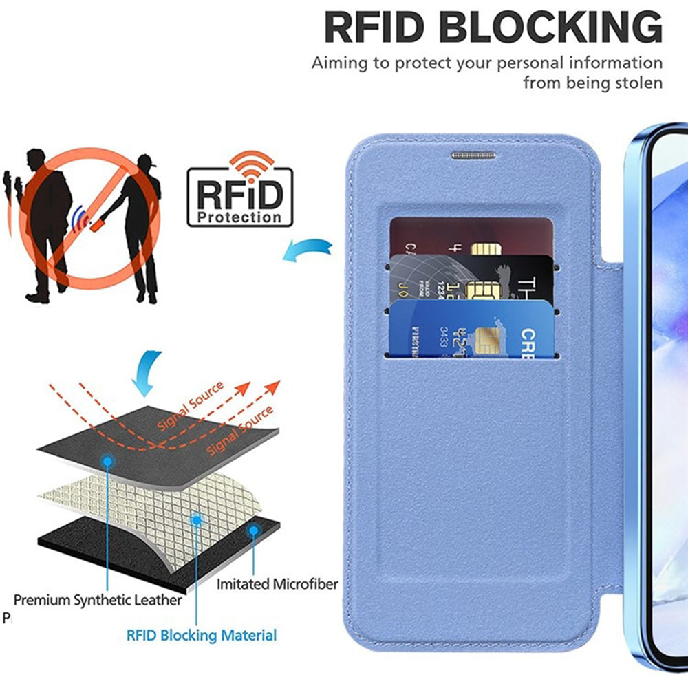 Capa MagSafe para Samsung Galaxy A55 5G A556, Techsuit, SmartMag Book, Azul