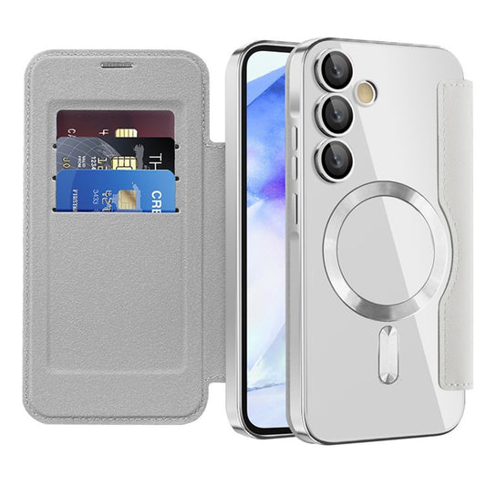 Capa MagSafe para Samsung Galaxy A55 5G A556, Techsuit, SmartMag Book, Cinzento