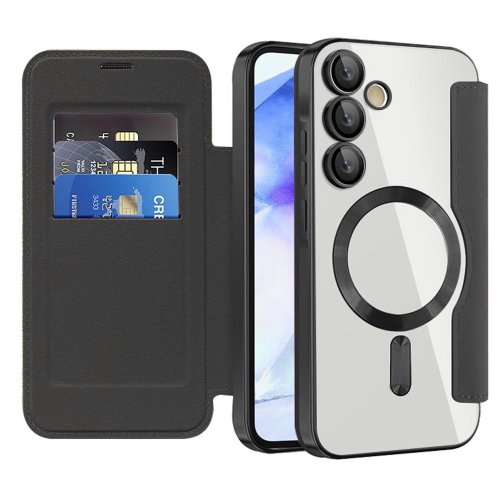 Capa MagSafe para Samsung Galaxy A55 5G A556, Techsuit, SmartMag Book, Preta
