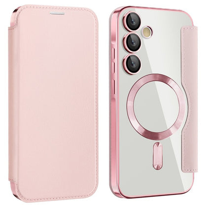 Capa MagSafe para Samsung Galaxy A55 5G A556, Techsuit, SmartMag Book, Rosa
