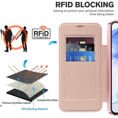 Capa MagSafe para Samsung Galaxy A55 5G A556, Techsuit, SmartMag Book, Rosa