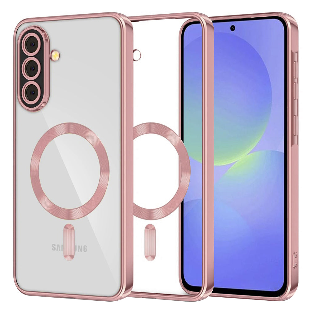 Capa MagSafe para Samsung Galaxy A56 A566 / A36 A366, Techsuit, Luxury Crystal, Rosa