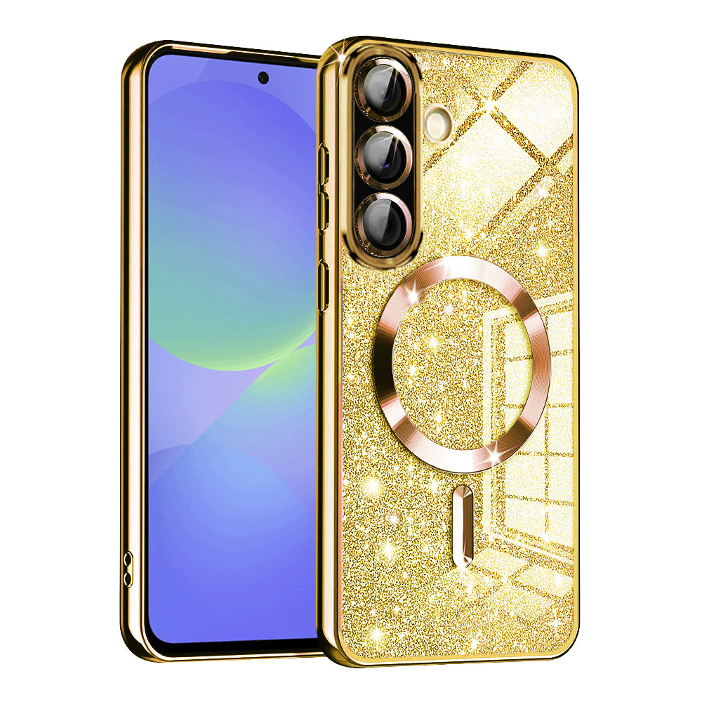 Capa MagSafe para Samsung Galaxy A56 A566 / A36 A366, Techsuit, Luxury Glitter, Dourada