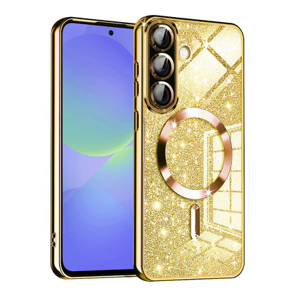 Capa MagSafe para Samsung Galaxy A56 A566 / A36 A366, Techsuit, Luxury Glitter, Dourada