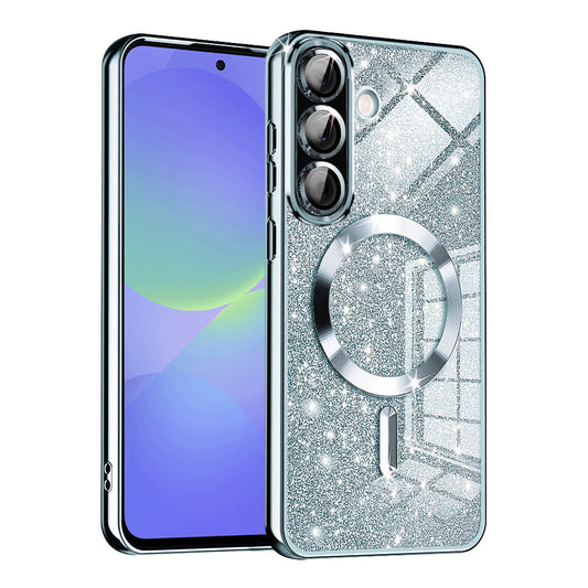 Capa MagSafe para Samsung Galaxy A56 A566 / A36 A366, Techsuit, Luxury Glitter, Azul
