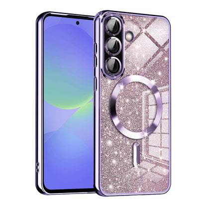 Capa MagSafe para Samsung Galaxy A56 A566 / A36 A366, Techsuit, Luxury Glitter, Roxo Claro